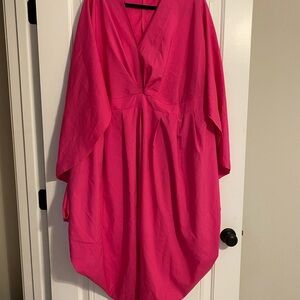 Pink Cloak Sleeve Dress